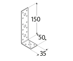 DMX Kampas KL3 150x50x35x2.5mm kampinė jungtis plati