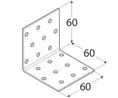 DMX Montavimo kampas, 60 x 60 x 60 x 2,0 mm 20 vnt.