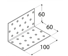 DMX Montavimo kampas, 60 x 60 x 100 x 2 mm 20 vnt.