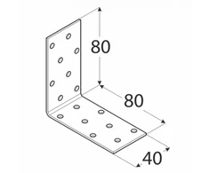 DMX Montavimo kampas, 80 x 80 x 40 x 2 mm 20 vnt.