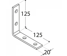 DMX Kampas KW6 125x125x20x4mm kampinis siauras