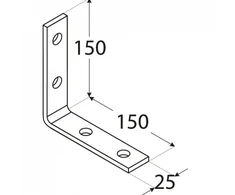 DMX Kampas KW7 150x150x25x5mm kampinis siauras