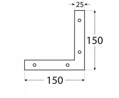 DMX Kampas NA1 150x25x2.5mm kampui plokščias