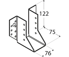DMX Laikiklis-batas WB23 76x122x75x2mm išorinis sijoms, gegnėms