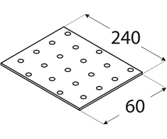 DMX Plokštė PP8 240x60x2mm montavimo plati