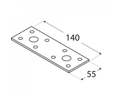 DMX Plokštelė LP2 140x55x2.5mm tvirtinimo plati