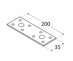 DMX Plokštelė LP3 200x35x2.5mm tvirtinimo plati