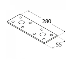 DMX Plokštelė LP4 280x55x2.5mm tvirtinimo plati