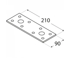 DMX Plokštelė LP6 210x90x2.5mm tvirtinimo plati