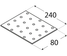 DMX Plokštelė PP10 240x80x2mm montavimui plati