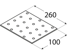 DMX Montavimo plokštelė, 260 x 100 mm