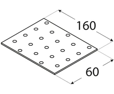 DMX Plokštelė PP6 160x60x2mm montavimo plati