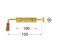 DMX Sklendė vartų su spyruokle WSP 150x50 mm plienas žalvaris