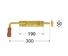 DMX Spyruoklinis užraktas vartams WSP 290x60 mm plienas žalvaris