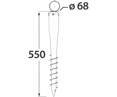 DMX Sraigtas PWO 68x550mm