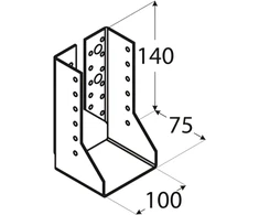 DMX Tvirtinimas-įkaba WBZ30 100x140x2mm vidinis sijoms, gegnėms