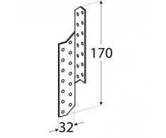 DMX Tvirtinimas LK1 32x170x2mm gegnės kairysis