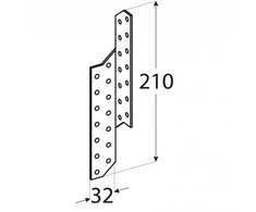 DMX Tvirtinimas LK3 32x210x2mm gegnės kairysis