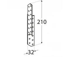 DMX Tvirtinimas LK4 32x210x2mm gegnės dešinysis