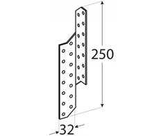 DMX Gegnių jungtis, 40 x 252 x 2 mm, kairinė