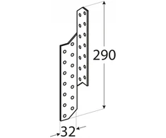 DMX Tvirtinimas LK7 32x290x2mm gegnių kairysis