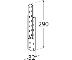 DMX Tvirtinimas LK8 32x290x2mm gegnių dešinysis
