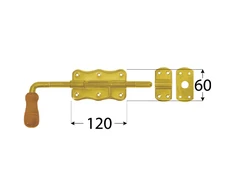 DMX Skląstis medine rankena WRG120, 120 x 60 x 1,3 mm, geltonai cinkuotas, 862401