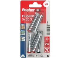 Tuščiavidurių konstrukcijų kaištis DuoHM 5x55 S PH TX, Fischer, 4 vnt.