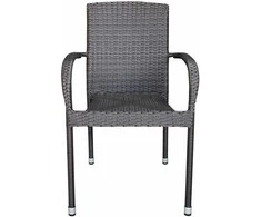 Domoletti Lauko kėdės, juodos, 64 cm x 55 cm x 94 cm