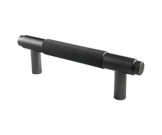 Domoletti Plieninė reljefinė T formos rankena 96 mm. Juoda