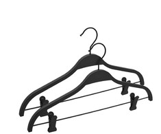 Domoletti RUBBER COATED HANGER LR040 Juodas 2 PCS