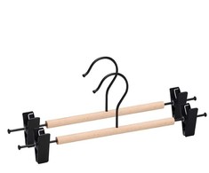Domoletti METAL HANGER WOOD ROUND BAR Juodas 2PCS