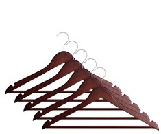 Domoletti WOODEN HANGER LSN001-G DARK WOOD 5 PCS