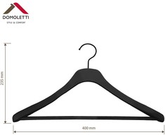 Domoletti RUBBER COATED HANGER LSN007 Juodas