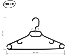 Okko Domoletti PLASTIC HANGER Juodas LSP037 10PCS