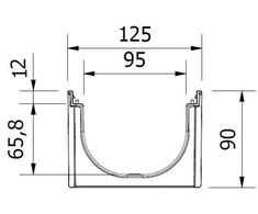 Drenažo latakas su grotelėmis Easyline Aco, A15, 100 cm x 12.5 cm x 9 cm