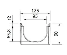 Drenažo latakas su grotelėmis Easyline Aco, A15, 100 cm x 12.5 cm x 9 cm
