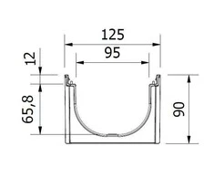 Drenažo latakas su grotelėmis Easyline Aco, A15, 100 cm x 12.5 cm x 9 cm