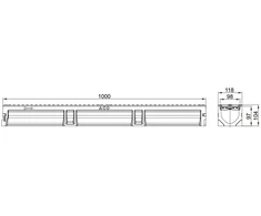 Drenažo latakas Euroline 2.0 Aco su vamzdžiu, B 125, 100 cm x 11.8 cm x 10.4 cm