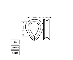 Haushalt LOOPS PROTECTION (4 MM. ZN. DIN6899. 4D