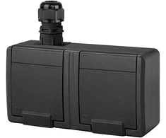 Dvivietis kištukinis lizdas ELEKTRO-PLAST AQUANT, IP65