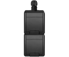 Dubultā kontaktligzda Elektro-Plast Aquant 5054-67, Iezemēta rozete, IP65, antracīta