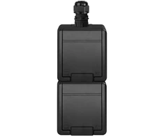Dubultā kontaktligzda Elektro-Plast Aquant 5054-67, Iezemēta rozete, IP65, antracīta