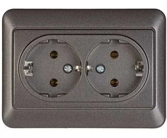 Dvigubas lizdas Vilma SL250 111030202705, įžemintas lizdas, antracito spalvos