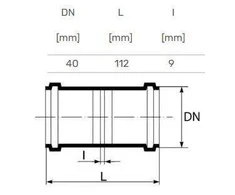 Dviguba įvorė vidaus drenažui Magnaplast HTplus, 40 mm