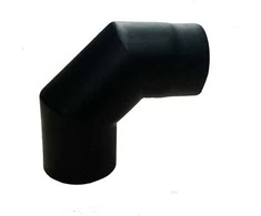 Dūmvada līkums Wadex, melna krās., 180 mm, 90 °