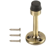 Durų atrama Haushalt DS011CC, 7,7 cm, skersmuo 3,6 cm, guma/plienas, žalvaris