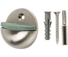 Durų atrama Haushalt DS013CC, 2,5 cm, skersmuo 4,5 cm, guma/plienas, nikelis