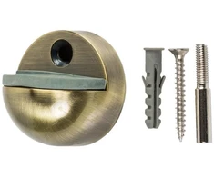Durų atrama Haushalt DS039CC, 3,4 cm, DIA 4,5 cm, guma/plienas, žalvaris