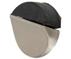 Durų atrama Haushalt DS084, 1,7 cm, DIA 3,9 cm, plastikas/guma/plienas, nikelio spalvos.